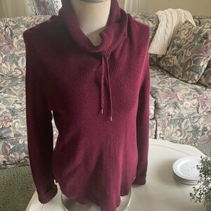 Ralph Lauren Burgundy Waffle Weave top, size XL